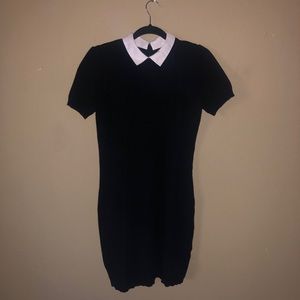 Little black dress with white collar